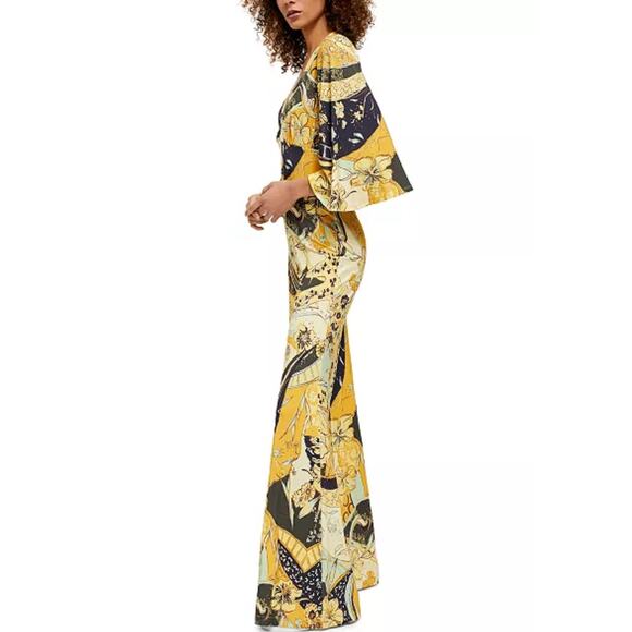 Free People Retro Night Fever Wide Leg Deep V-Neck Jumpsuit Size Medium - Picture 3 of 12